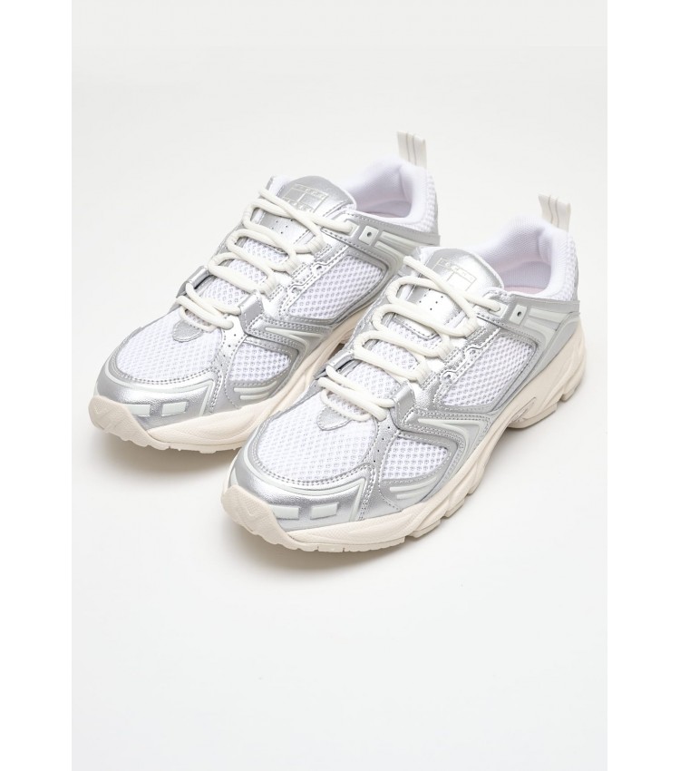 Women Casual Shoes Archive.Retro Silver Fabric Tommy Hilfiger