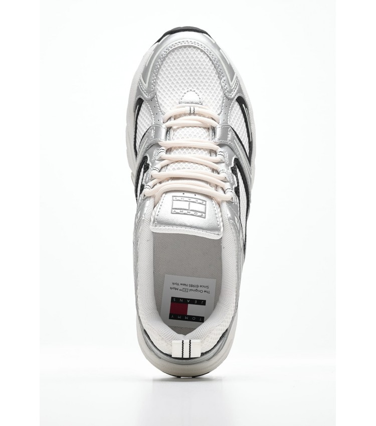 Women Casual Shoes Archive.Runner Silver ECOleather-Fabric Tommy Hilfiger