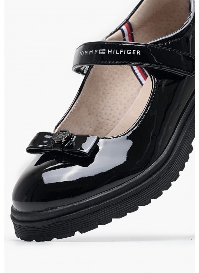 Παιδικές Μπαλαρίνες Balle.Rina Μαύρο ECOleather Tommy Hilfiger