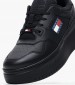 Women Casual Shoes Basket.Flatform Black Leather Tommy Hilfiger