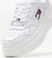 Women Casual Shoes Basket.Flatform White Leather Tommy Hilfiger