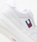 Women Casual Shoes Basket.Flatform White Leather Tommy Hilfiger