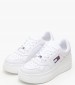 Women Casual Shoes Basket.Flatform White Leather Tommy Hilfiger