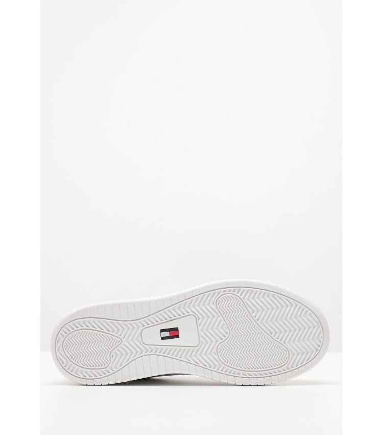 Women Casual Shoes Basket.Flatform White Leather Tommy Hilfiger