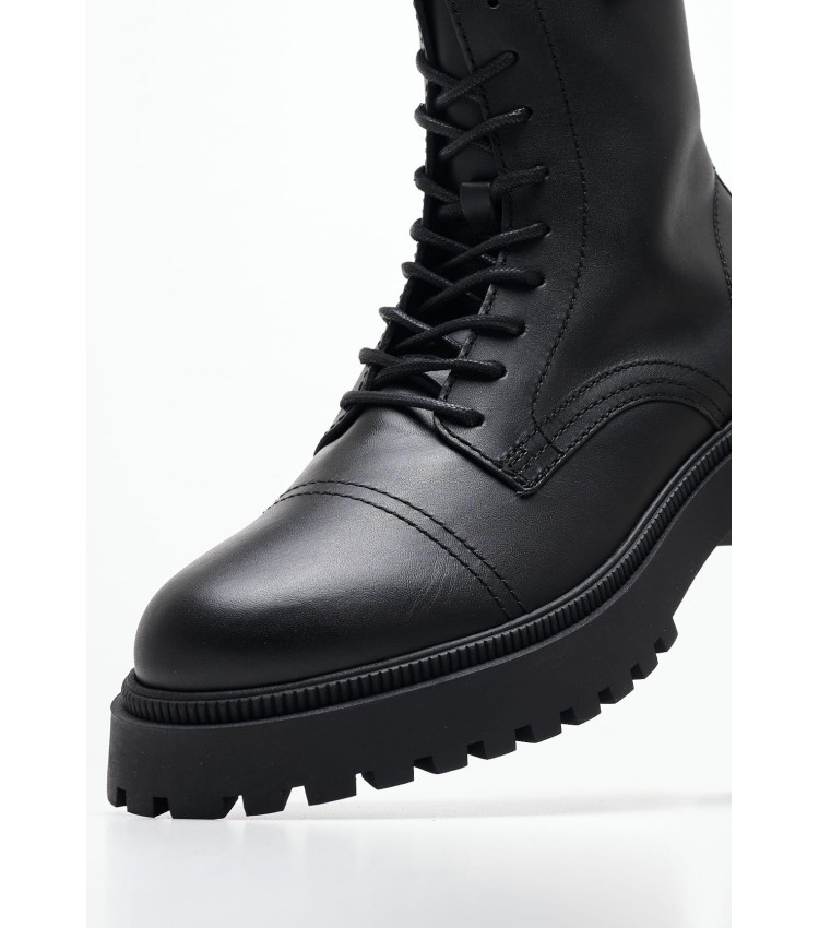 Ανδρικά Μποτάκια Boot.Smooth Μαύρο Δέρμα Tommy Hilfiger