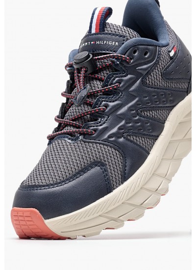 Παιδικά Παπούτσια Casual Bs.Sneaker Μπλε ECOleather-Ύφασμα Tommy Hilfiger