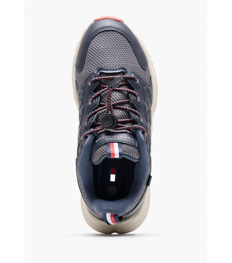 Παιδικά Παπούτσια Casual Bs.Sneaker Μπλε ECOleather-Ύφασμα Tommy Hilfiger