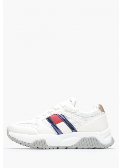 Παιδικά Παπούτσια Casual Butter.Sneaker Μπεζ ECOleather Tommy Hilfiger