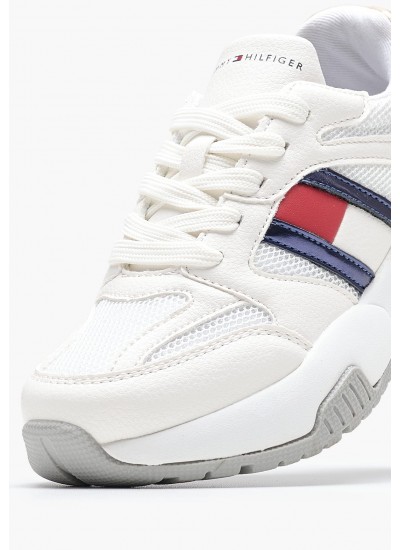 Παιδικά Παπούτσια Casual Butter.Sneaker Μπεζ ECOleather Tommy Hilfiger