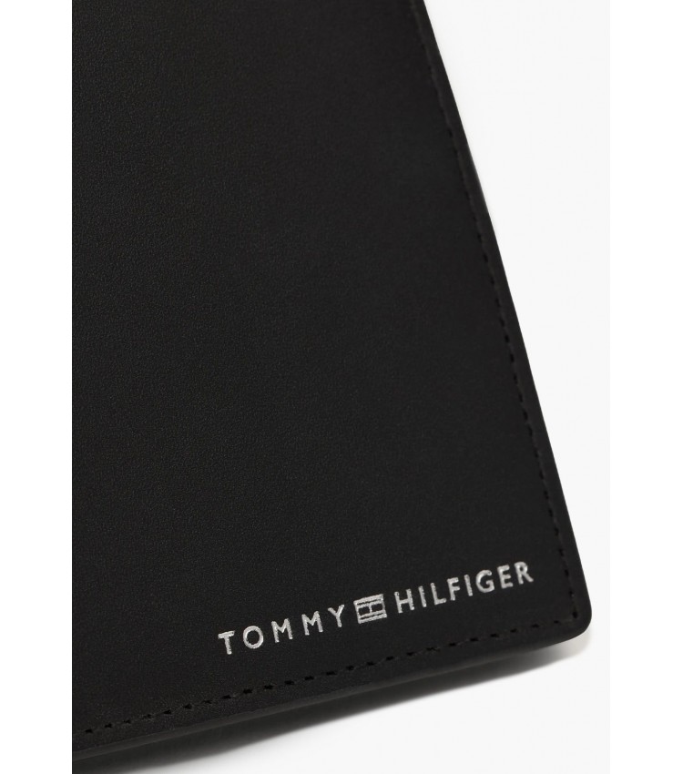 Ανδρικά Πορτοφόλια Casual.Ccc Μαύρο Δέρμα Tommy Hilfiger