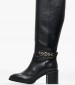 Women Boots Chain.Longboot Black Leather Tommy Hilfiger