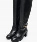 Women Boots Chain.Longboot Black Leather Tommy Hilfiger