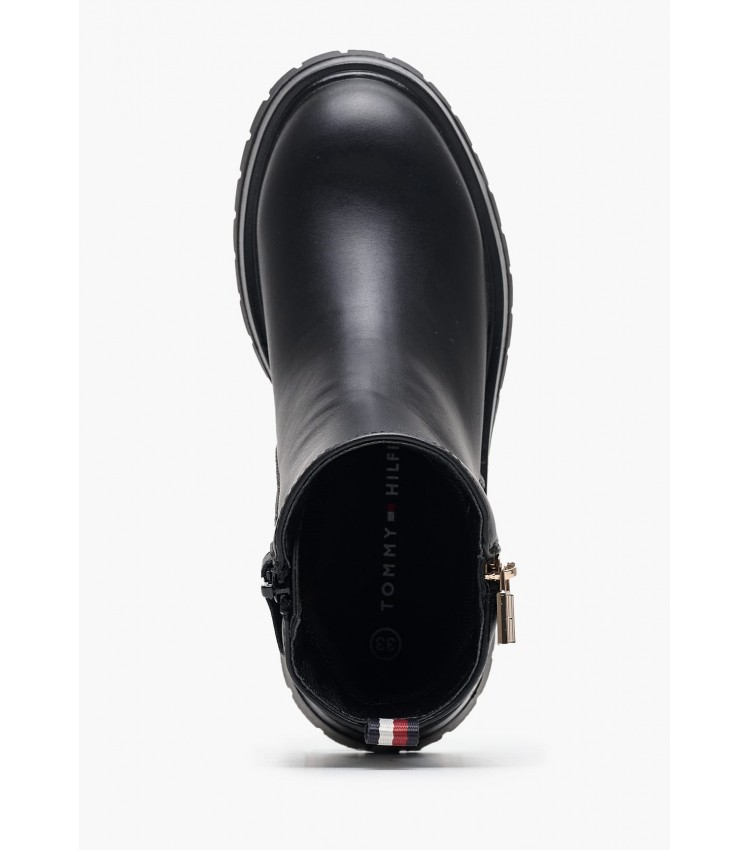 Παιδικά Μποτάκια Chelsea.Bootie Μαύρο ECOleather Tommy Hilfiger