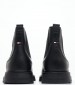 Men Boots Comfort.Chelsea Black Leather Tommy Hilfiger