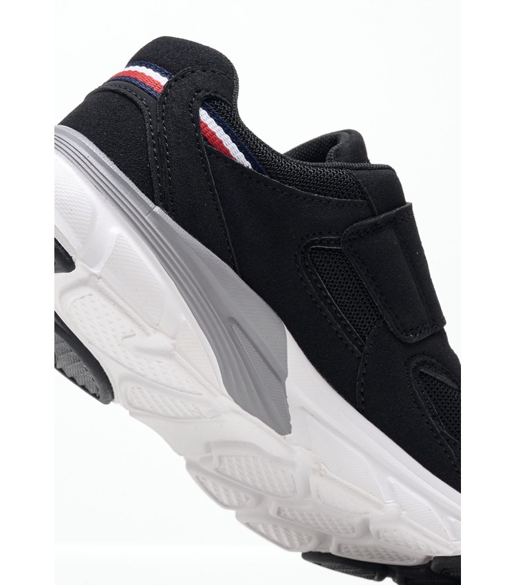 Παιδικά Παπούτσια Casual Cut.V.Sneaker Μαύρο ECOleather-Ύφασμα Tommy Hilfiger