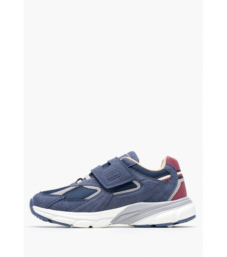 Παιδικά Παπούτσια Casual Cut.V.Sneaker Μπλε ECOleather-Ύφασμα Tommy Hilfiger