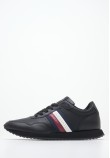 Ανδρικά Παπούτσια Casual Ess.Runner Μαύρο Δέρμα Tommy Hilfiger