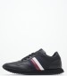 Men Casual Shoes Ess.Runner Black Leather Tommy Hilfiger