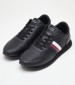 Men Casual Shoes Ess.Runner Black Leather Tommy Hilfiger