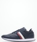 Men Casual Shoes Ess.Runner Blue Leather Tommy Hilfiger