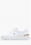 Women Casual Shoes Feminine.Court White Leather Tommy Hilfiger