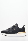 Women Casual Shoes Feminine.Runner Black Leather Tommy Hilfiger