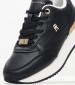 Women Casual Shoes Feminine.Runner Black Leather Tommy Hilfiger