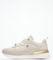 Women Casual Shoes Feminine.Runner Beige Leather Tommy Hilfiger