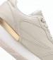 Women Casual Shoes Feminine.Runner Beige Leather Tommy Hilfiger