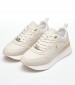 Women Casual Shoes Feminine.Runner Beige Leather Tommy Hilfiger