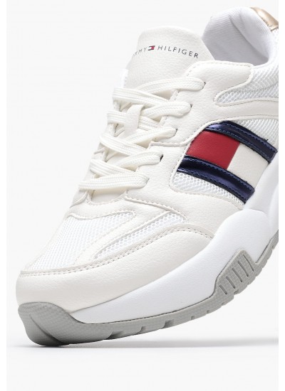 Παιδικά Παπούτσια Casual Flag.Silver Άσπρο ECOleather-Ύφασμα Tommy Hilfiger