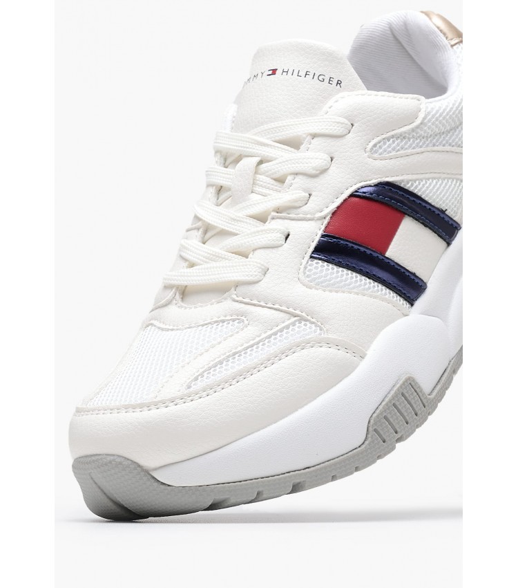 Παιδικά Παπούτσια Casual Flag.Silver Άσπρο ECOleather-Ύφασμα Tommy Hilfiger