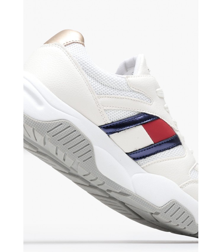 Παιδικά Παπούτσια Casual Flag.Silver Άσπρο ECOleather-Ύφασμα Tommy Hilfiger