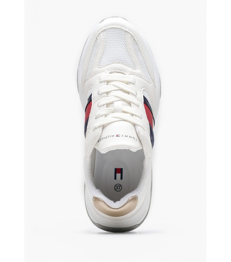 Παιδικά Παπούτσια Casual Flag.Silver Άσπρο ECOleather-Ύφασμα Tommy Hilfiger