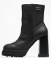 Women Boots Heel.Ankleboot Black Leather Tommy Hilfiger