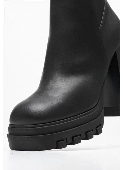 Women Boots Heel.Ankleboot Black Leather Tommy Hilfiger