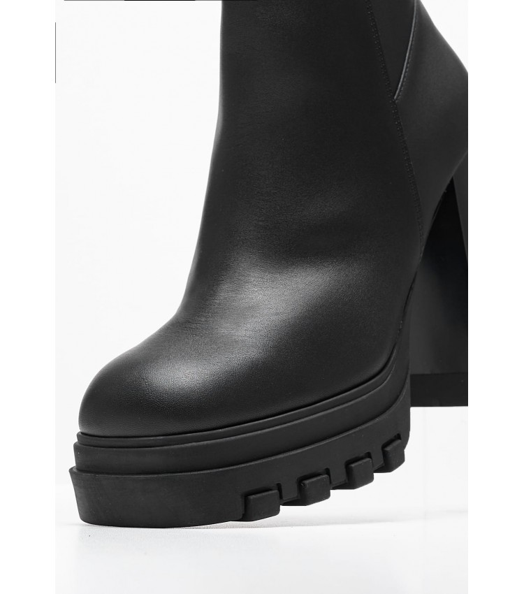 Women Boots Heel.Ankleboot Black Leather Tommy Hilfiger