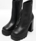 Women Boots Heel.Ankleboot Black Leather Tommy Hilfiger