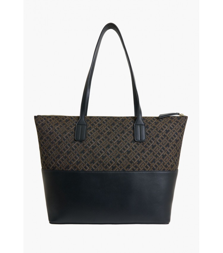 Γυναικείες Τσάντες Jacquard.Tote Μαύρο ECOleather-Ύφασμα Tommy Hilfiger