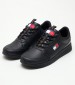 Men Casual Shoes Jeans.Flexi Black Leather Tommy Hilfiger