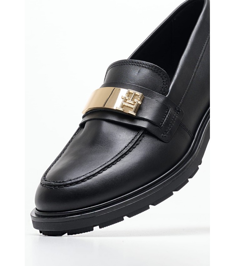 Γυναικεία Μοκασίνια Lea.Loafer Μαύρο Δέρμα Tommy Hilfiger