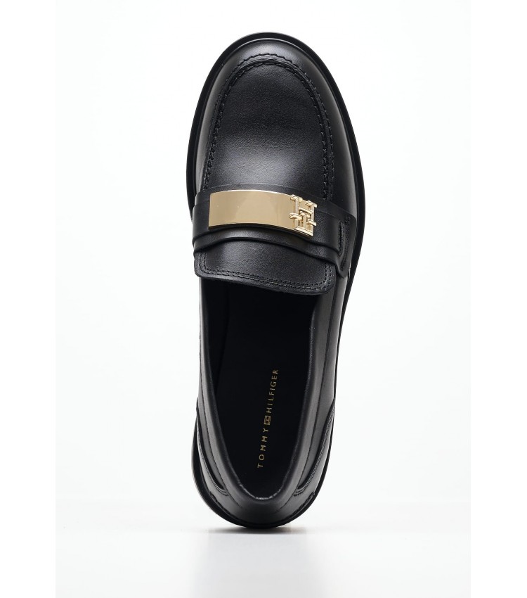 Γυναικεία Μοκασίνια Lea.Loafer Μαύρο Δέρμα Tommy Hilfiger