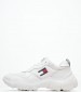 Women Casual Shoes Lightweight.Hybrid White Leather Tommy Hilfiger