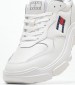 Women Casual Shoes Lightweight.Hybrid White Leather Tommy Hilfiger