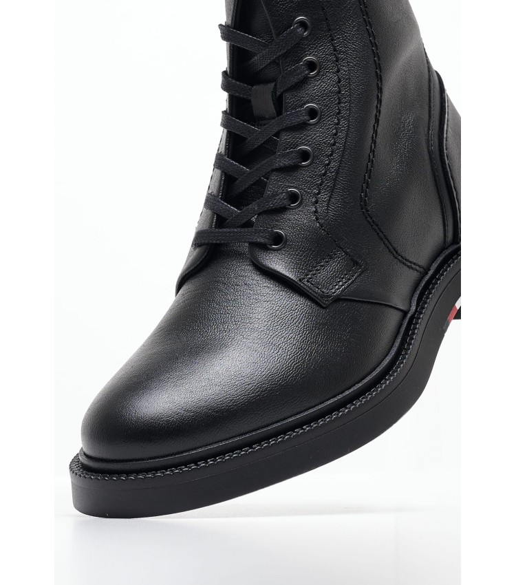 Men Boots Lwt.Boot Black Leather Tommy Hilfiger