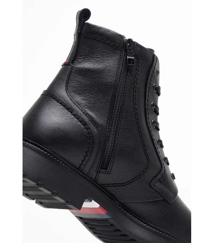 Ανδρικά Μποτάκια Lwt.Boot Μαύρο Δέρμα Tommy Hilfiger