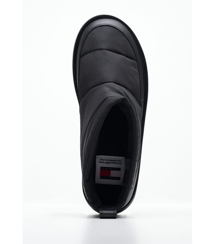 Γυναικεία Μποτάκια Nylon.Flatform Μαύρο Ύφασμα Tommy Hilfiger