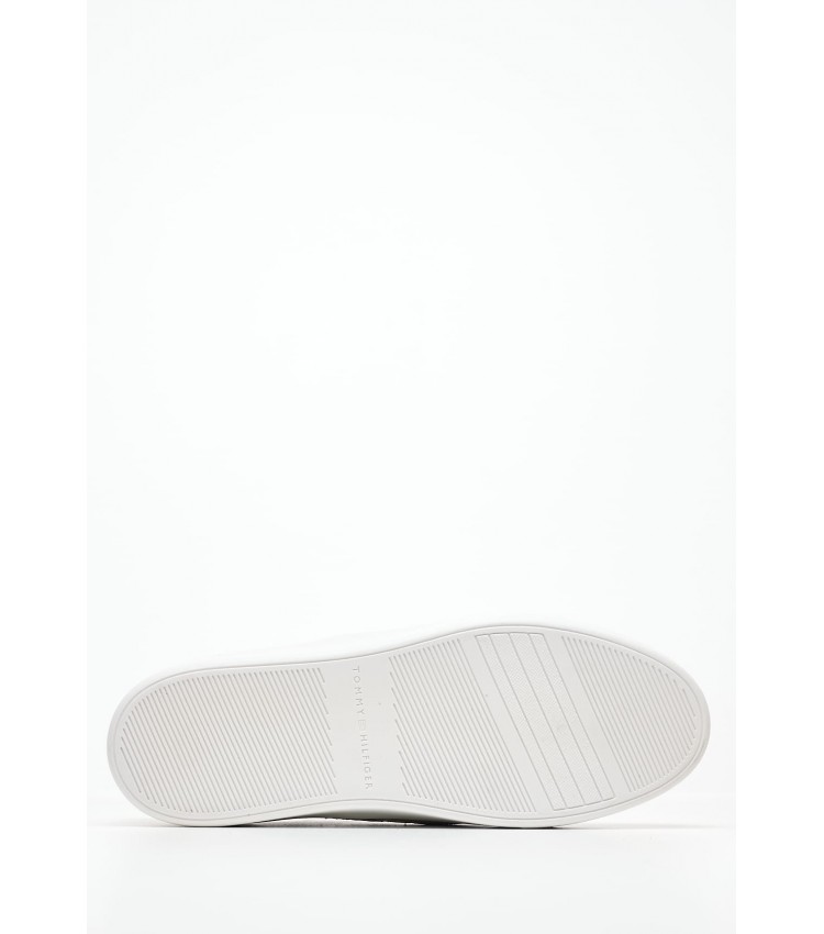 Women Casual Shoes Platform.Monogram White Leather Tommy Hilfiger