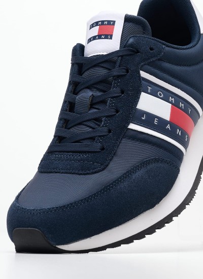 Ανδρικά Παπούτσια Casual Technical.Runner2 Άσπρο Ύφασμα Tommy Hilfiger