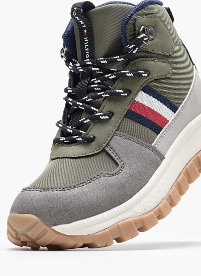 Παιδικά Μποτάκια Bootie.Lace Μπεζ ECOleather Tommy Hilfiger